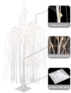 1.5m פיות חג המולד עץ ערבה LED מוטיב אורות לבן חם עבור מקורה חיצוני ליל כל הקדושים מסיבת גן קישוט אור - Product Image 5