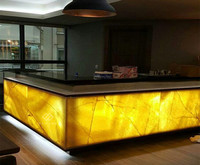 Comptoir de bar moderne avec dessus en marbre blanc et éclairage LED pour bar à domicile, hôtel, centre commercial avec garantie de 10 ans