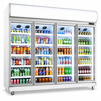 Réfrigérateur de boissons pour merchandising, 5 niveaux, en verre, élégant, en aluminium, pour supermarché, vente en gros |   FCV12-250