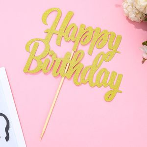 Cake Topper Personalizzato Fatto a Mano in PP Glitterato Dorato, Basso MOQ, per Feste di Compleanno, San Valentino, Halloween, Natale e Capodanno - Product Image 4