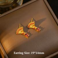 Parure Collier et Boucles d'Oreilles Clous en Cuivre et Zirconium pour Femme, Bijoux Minimalistes Plaqué Or de Qualité Supérieure