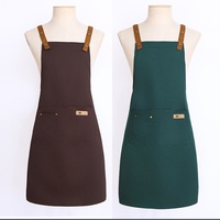 NINER9 Apron Logo Fashion Uniseks Dewasa Dapur Restoran Anti-kotor Katun Murni Tanpa Lengan Model Kata-kata Cetak Tipis