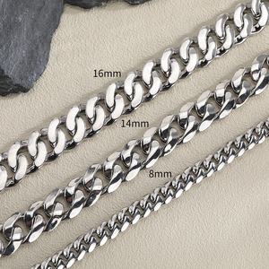 OUGEPHELI 16mm Hip Hop Iced Out CZ Zircon Collar De Candena Cubana Eslabones Cubano Collar Miami Cuban Link Chain - Product Image 4