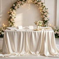 Grande nappe carrée en satin lisse pour table de mariage, chemin de table pour fête de mariage, couverture de table en tissu satiné pour mariage