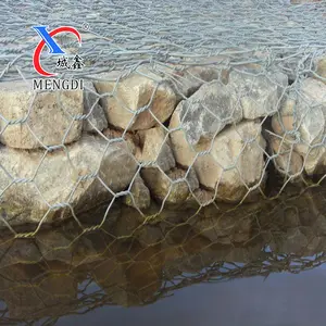 2x1x1 yüksek çinko kaplı sıcak daldırma galvanizli Gabion çit duvar kafesi için altıgen tel örgü taş kutuları