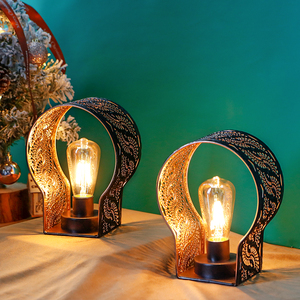 Bộ 2 Pin hoạt động đèn độc đáo không dây sconces đèn lồng kim loại lồng Treo Tường Đèn với 6 giờ hẹn giờ cho trang trí nội thất - Product Image 2