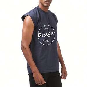 Camiseta sin Mangas de Cuello Redondo, Corte Regular, 100% Algodón, Estilo Urbano, Vintage, Personalizable de Fábrica para Hombre - Product Image 1