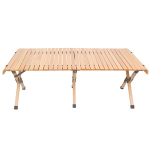 Xinda Beechwood Egg Roll <b>Table</b> Outdoor <b>Folding</b> <b>Table</b> Rectangular Solid Wood 4 Seater Camping Picnic Portable <b>Dining</b> <b>Table</b> - Product Image 4