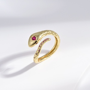 custom plata 925 sterling Silver gold plated open <b>ring</b> fashion geometric ladies unique snake hip hop adjustable <b>finger</b> <b>rings</b> - Product Image 5