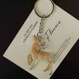 Llavero de resina con diseño de ciervo <span class=keywords><strong>Sika</strong></span> flocado Mengda, colgante de alce, accesorio decorativo para bolso - Product Image 6