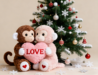 Ensemble de peluches Adorable Love Monkey, câlins douillets, surprises sucrées, cadeau romantique parfait pour la Saint-Valentin, coton PP