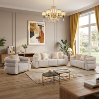 Ensemble de canapés modulaires modernes en tissu, capitonnés, rembourrés en mousse, pieds en acier inoxydable doré, confortables pour appartement, hôtel, salon