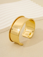 Bracelet manchette de luxe pour femme en alliage, plaqué or, design irrégulier, simple, avec breloque ouverte