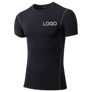 Logo personnalisé hommes à manches courtes course à pied GYM T-shirts homme compresse séchage rapide entraînement sportif t-shirts - Product Image 1
