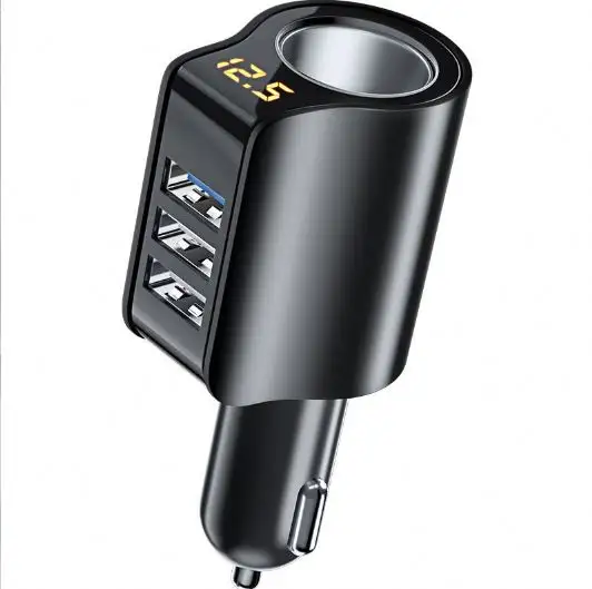 Caricabatteria auto doppio USB 3.1A caricatore digitale per auto tipo C + USB accendisigari caricabatterie prolunga