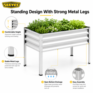 <span class=keywords><strong>Jardinière</strong></span> <span class=keywords><strong>sur</strong></span>élevée <span class=keywords><strong>en</strong></span> acier galvanisé avec pieds, directement de l'usine, pour usage commercial, pot de fleurs - Product Image 2