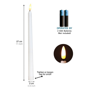 Bougies LED sans flamme coniques de 11 pouces avec mèche 3D, à piles, effet vacillant, grands chandeliers pour Noël, la maison et les mariages - Product Image 2