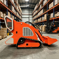 Mini-chargeuse sur chenilles en caoutchouc de petite taille, équipée d'un moteur à essence Runtong fiable, capacité de levage de 200 kg pour les travaux agricoles et de construction