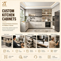 Système de meubles de cuisine modernes sur mesure pour projets de coopération et aménagement intérieur résidentiel