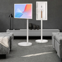 Écran de diffusion en direct professionnel de 21,5 pouces avec système Android TV portable HD, téléviseur LCD blanc - Appareil de diffusion en direct