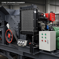 Concasseur à marteaux mobile portable avec moteur diesel et roulement pour le concassage du charbon, du calcaire, de la pierre d'or, du granit et des galets