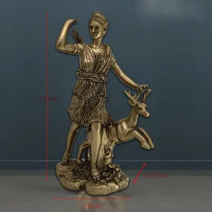 Esculturas al por Mayor para Decoración del Hogar, Figura de Resina de la Diosa Artemisa Cazadora de la Luna, Mitología Griega, Decoración Retro para Bares y Restaurantes - Product Image 5