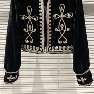 <span class=keywords><strong>Veste</strong></span> <span class=keywords><strong>en</strong></span> velours tricoté avec boutons diamants, vêtements de luxe privés à la mode, manteau pour femmes - Product Image 5