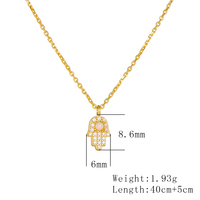 Collar Simplepink 925 con Colgante Hamsa y Ópalo, Circonita Cúbica y Zirconia