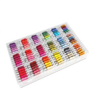Kit de fils à broder 108 couleurs, 99% <span class=keywords><strong>coton</strong></span>, 9 fils métalliques, codage couleur <span class=keywords><strong>DMC</strong></span>, pour point de croix et bracelets d'amitié - Product Image 1