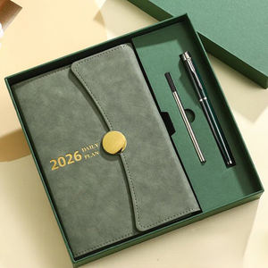 Agenda Diaria 2026 en Español e Inglés, <span class=keywords><strong>365</strong></span> Días, Personalizable, Agenda Corporativa, Planificador, Cuaderno, Juego de Regalo con Cubierta de Cuero PU Creativa - Product Image 5
