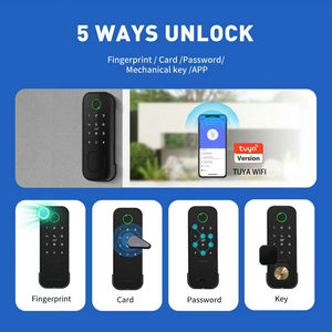 वाटरप्रूफ ip66 आउटडोर गेट लॉक कीपैड फिंगरप्रिंट कीलेस ट्यूया टलॉक ऐप डिजिटल स्मार्ट डोर रिम लॉक - Product Image 2