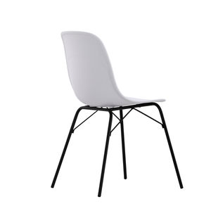 بيع بالجملة قاعدة فولاذية تجارية مزدوجة قابلة للتكديس ، كرسي طعام PP سريع التجميع للمطعم ، أثاث مقهى بيسترو - Product Image 6