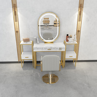 Nouvelle table de miroir de coiffure Salon de coiffure beauté Salon de coiffure Perm Couleur des cheveux Miroir spécial Deux miroirs de dressing