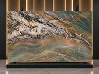 Dalle de quartzite Volupia Maestro polie, incurvée, pour plateau de table à manger, comptoir cascade, panneau mural de douche, dessus de meuble-lavabo