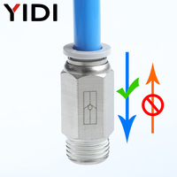 Raccordement pneumatique Clapet anti-retour Tube de tuyau d'air Anti-retour Raccord unidirectionnel unique 4mm 6mm 8mm 10mm 12mm Raccords rapides Connecteur