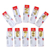 Bougies d'anniversaire numérotées de 0 à 9 en gros, décorations de gâteau scintillantes or et argent pour anniversaires, mariages et fêtes