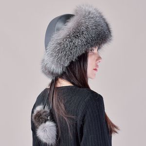Nouveau chapeau d'hiver russe en fourrure de renard naturelle, chaud, doux, moelleux, véritable fourrure de renard, chapeaux bombardiers luxueux, qualité féminine, fabrication artisanale, véritable fourrure de renard - Product Image 5