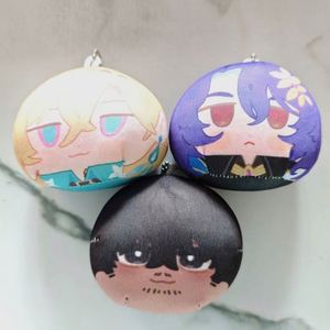 Popular Anime Double-Sided Printed Mini Pillow Keychains Soft PP Cotton & Metal Short Plush <b>Key</b> <b>Rings</b> - Product Image 6