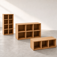 Meuble de rangement en bois moderne en forme de cube avec panneau arrière et étagère ouverte - Meuble de salon gain de place