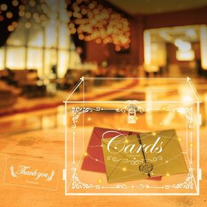 Scatola per biglietti di nozze in acrilico, porta soldi e regali, scatola trasparente per biglietti, scatole grandi per buste e lettere per ricevimenti e anniversari - Product Image 4