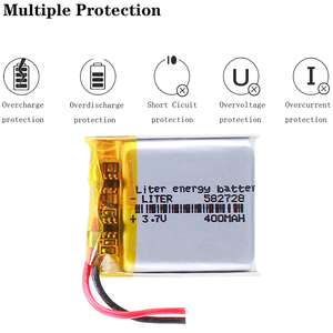 แบตเตอรี่ลิเธียมโพลิเมอร์ลิเธียม Li-Po Li-ion 3.7V 582728 400mAh ชาร์จได้สำหรับ smartwatch <span class=keywords><strong>GPS</strong></span> PDA Notebook - Product Image 4