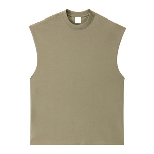 Camiseta sin mangas <span class=keywords><strong>de</strong></span> corte holgado y peso pesado <span class=keywords><strong>de</strong></span> 350 g, estilo chaleco corto extragrande, con logo bordado o estampado personalizado, color liso para hombre. - Product Image 4