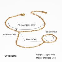 Gelang Jari Rantai Statement Minimalis Elegan Berlapis Emas 18K dari Baja Tahan Karat untuk Wanita, Perhiasan Hadiah
