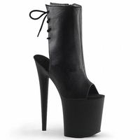 Bottes à talons hauts à plateforme noire à lacets de grande taille pour femmes, de haute qualité, 20 cm, style pole dance, talons hauts sexy à la mode