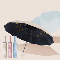 Parapluie UV moderne 23 "12K semi-automatique 3 plis pour hommes, protection contre le vent et la pluie, pare-soleil, logo personnalisé, cadeaux d'affaires pour adultes
