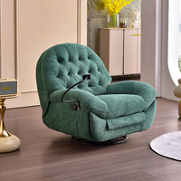 Sofá reclinable multifunción giratorio de cuero sintético para dormitorio y sala de estar de lujo moderno