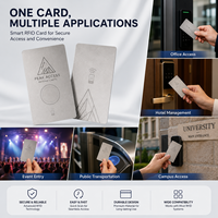 Carte Métallique NFC, Carte RFID de Contrôle d'Accès, Carte Clé d'Hôtel, Argent, Logo Personnalisé pour Adhésion Professionnelle NFC