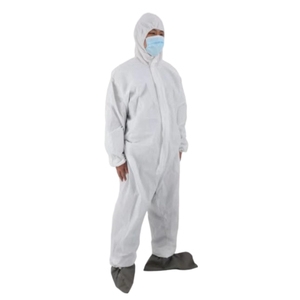 Ropa de Trabajo Protectora Desechable de PP No Tejido <span class=keywords><strong>SMS</strong></span> Microporoso Antiestático, Resistente a Ácidos y Radiación, con Cubrecalzado - Product Image 1