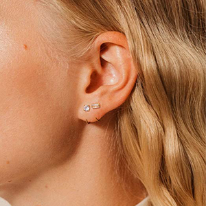 CANNER Lot de 4 boucles d'oreilles manchette en argent sterling S925 multi-styles en forme de C avec zircon géométrique, sans perçage, pour cartilage - Product Image 5