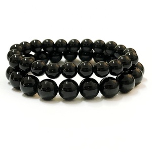 Onyx <span class=keywords><strong>noir</strong></span> 6mm 8mm Bracelets en gros Bracelets de pierres précieuses naturelles pour enfants femmes et homme cadeau d'affaires - Product Image 1